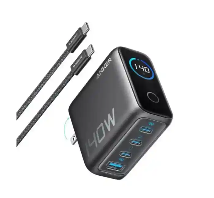 Anker Zolo 140W 4-Port Multi Device Charging GaN Power Adapter With Type-C Cable